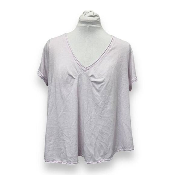 We The Free Womens All You Need Ruched V-Neck Flowy Lightweight Tee Shirt S - Picture 1 of 8